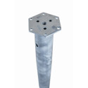 Screw-in pole with plate M68 x 800 mm (M12 HDG)