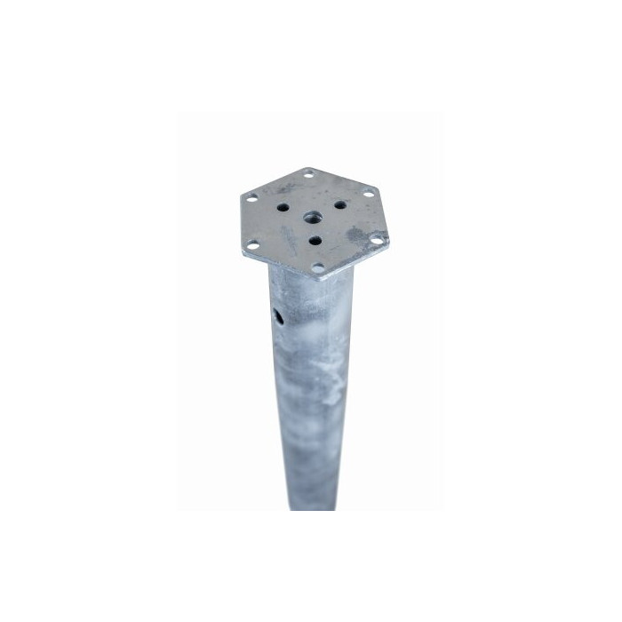 Screw-in pole with plate M68 (120) x 1000 mm (M12 HDG)