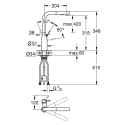 Смеситель для кухни (раковины) с выдвижным шлангом GROHE Essence, 30504KF0