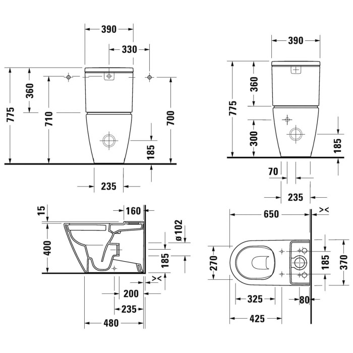 Paigaldatav tualett DURAVIT D-Neo Rimless aeglaselt sulguva kaanega