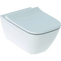 Rippuv WC-pott GEBERIT Smyle Square Rimless aeglaselt sulguva kaanega, 500208011+500688011