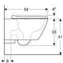 Rippuv WC-pott GEBERIT Smyle Square Rimless aeglaselt sulguva kaanega, 500208011+500688011