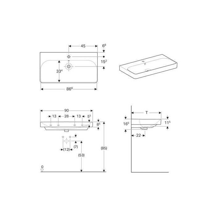 Сантехнический шкаф GEBERIT Smile Square 90 см