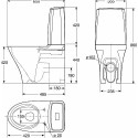 Устанавливаемый унитаз IDO Glow 64 Rimless с медленно опускающейся крышкой