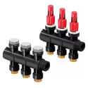 Adjustable underfloor heating manifold UPONOR Vario Plus 3 circuits with flow meters, 1030583