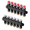 Adjustable underfloor heating manifold UPONOR Vario Plus 6 circuits without flow meters, 1030582