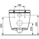 Rippuv WC-pott TECEone Rimless koos iste ja kaanega