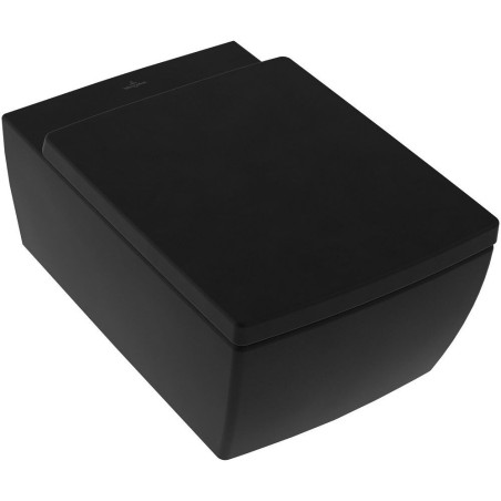 Подвесной унитаз VILLEROY & BOCH Memento 2.0 DirectFlush с толстым медленным сиденьем, с покрытием Ebony Ceramic Plus