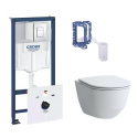 Potinkinis tualetiraami GROHE Rapid SL 5 in 1 + riputatav tualett LAUFEN Pro Rimless SLIM Slowclose kaanega
