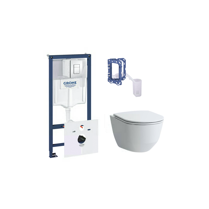Potinkinis tualetiraami GROHE Rapid SL 5 in 1 + riputatav tualett LAUFEN Pro Rimless SLIM Slowclose kaanega