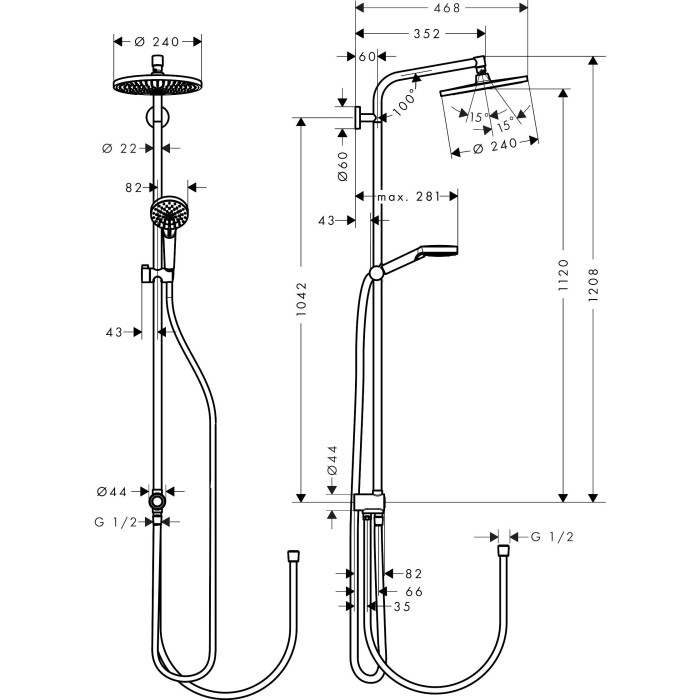 Dušikomplektid HANSGROHE Crometta S, 27270000