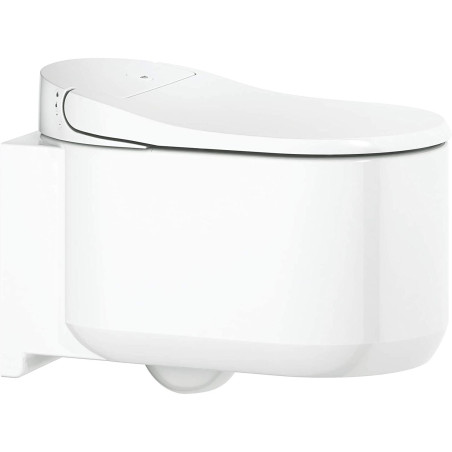 Seinale paigaldatav WC raam (5 in 1) on nutikas riputatav GROHE Sensia Arena Rimless tualett koos bidetiga.