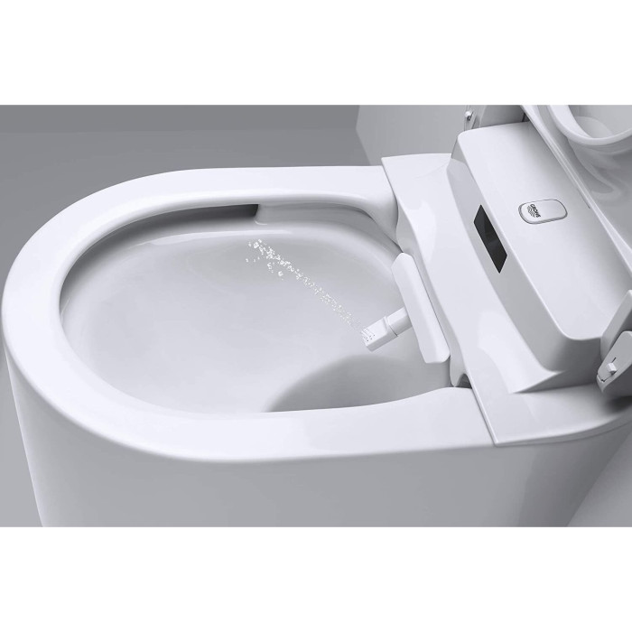 The built-in WC frame (5 in 1) is a smart wall-mounted toilet GROHE Sensia Arena Rimless with bidet.