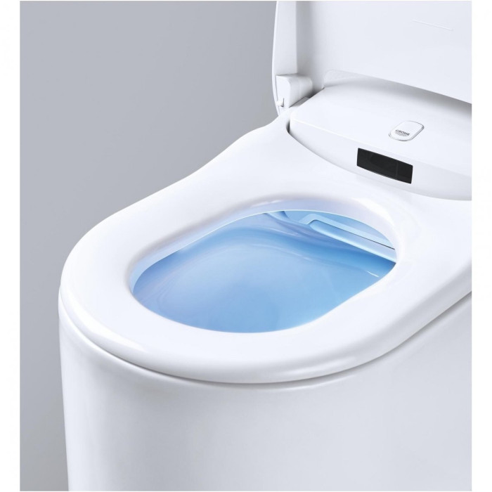 Seinale paigaldatav WC raam (5 in 1) on nutikas riputatav GROHE Sensia Arena Rimless tualett koos bidetiga.