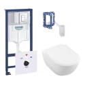Potinkinis tualetiraami GROHE Rapid SL 5 in 1 + riputatav tualett VILLEROY & BOCH Subway 2.0 Direct Flush WC koos SlimSeatiga