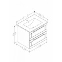 Four-piece furniture sets (with laundry basket) KAMĖ 100 cm Serena Retro