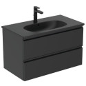 Kinnitav vannitoakapp koos valamuga IDEAL STANDARD Tesi 60 cm, must-matt