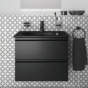 Hanging bathroom cabinet with sink IDEAL STANDARD Tesi 60 cm, black-matt