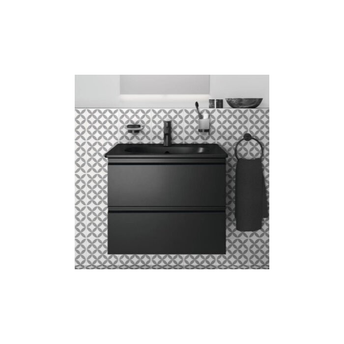 Kinnitav vannitoakapp koos valamuga IDEAL STANDARD Tesi 60 cm, must-matt
