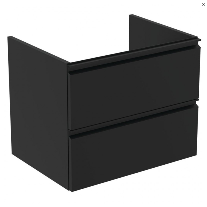 Kinnitav vannitoakapp koos valamuga IDEAL STANDARD Tesi 60 cm, must-matt