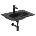 Hanging bathroom cabinet with sink IDEAL STANDARD Tesi 80 cm, black-matt