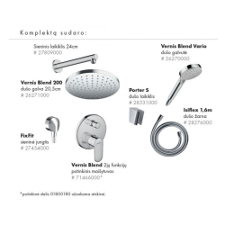 Built-in shower sets HANSGROHE Vernis Shape 200