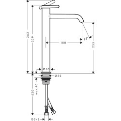 HANSGROHE Axor One 260 Basin Mixer, 48002000