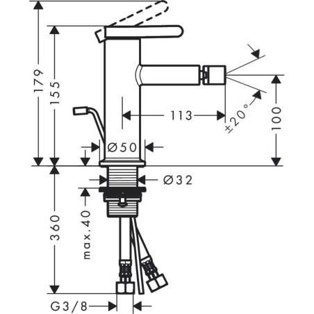 Смеситель для биде HANSGROHE Axor One 100, 48210000