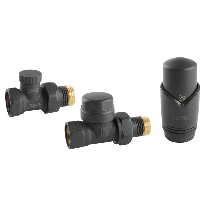 Termostaadi komplekt (3 in 1) FERRO 1/2"" jutsus (antratsiit) ZTM30AT