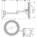 Зеркало для бритья с LED лампочкой HANSGROHE AddStoris, 41790990