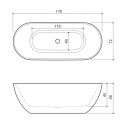 Kivimassist vann HANSGROHE Axor Urquiola 182 x 79,5 cm, 11440000