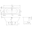 Rectangular bathtub VILLEROY & BOSH Oberon 2.0 made of Quaryl material 750 x 1700 mm