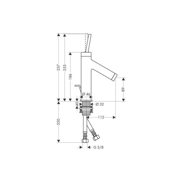 Смеситель для раковины с донным клапаном HANSGROHE Axor Starck 90, 10111000