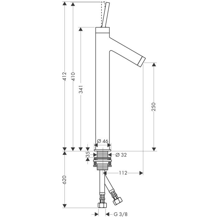 Смеситель для раковины HANSGROHE Axor Starck 250, 10129000
