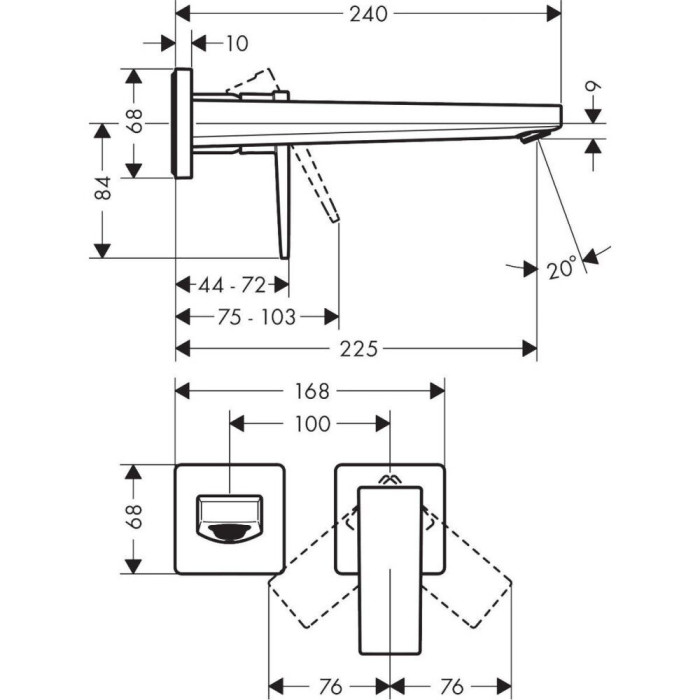 Built-in sink mixer HANSGROHE Metropol 225 mm, 32526000