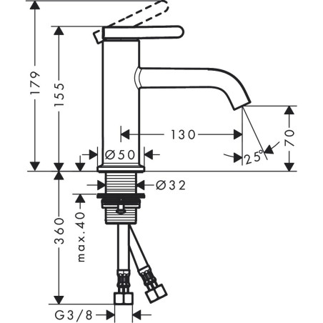 Смеситель для раковины HANSGROHE Axor One 70, 48001670