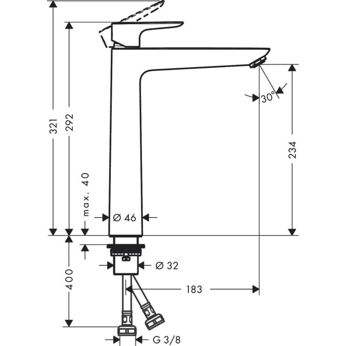 HANSGROHE Talis E 240 Basin Mixer, 71717700