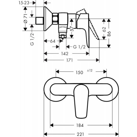 Shower mixer HANSGROHE Talis E, 71760990