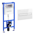 Built-in WC frame LAUFEN (3 in 1) with white LIS AW1 button