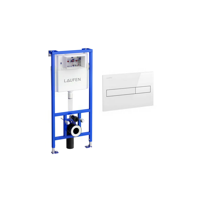 Built-in WC frame LAUFEN (3 in 1) with white LIS AW1 button