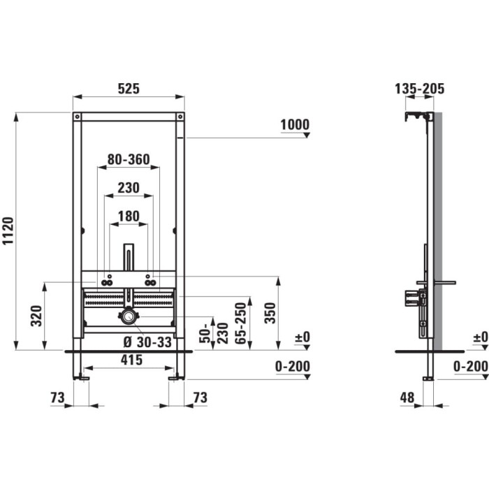 Built-in bidet frame LAUFEN (2 in 1) LIS CB1
