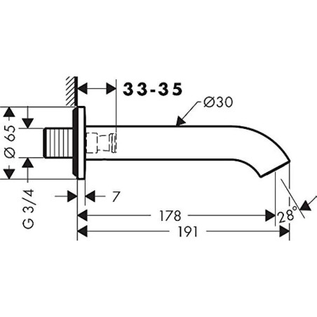 Snapas vannidele HANSGROHE Axor One, 38411000