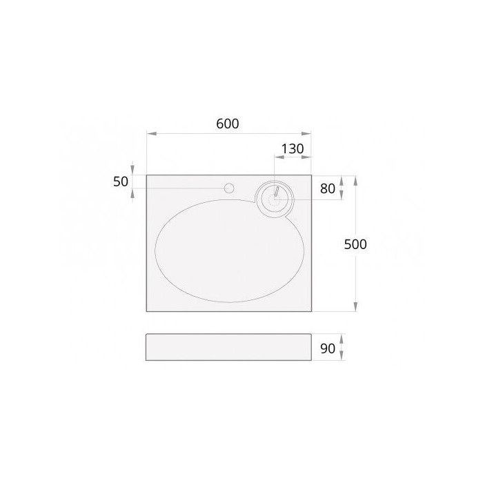 PAA Claro Mini stone resin sink 60x50 cm