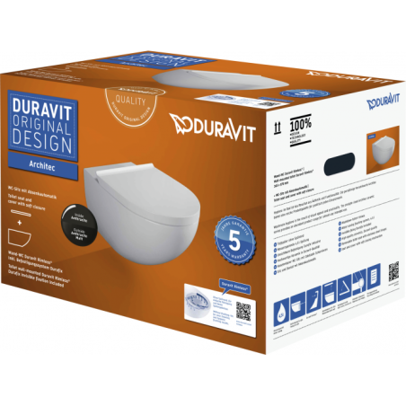 Rippuv WC-pott DURAVIT Architec Rimless Soft close kaanega, 45726989A1