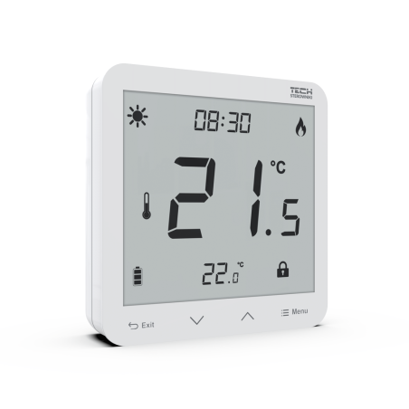 Surface-mounted programmable room thermostats TECH EU-T-3.1, white