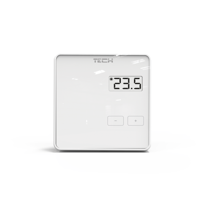 The laid-in room thermostats TECH R-10b are designed for the EU-L-10 controller, white.