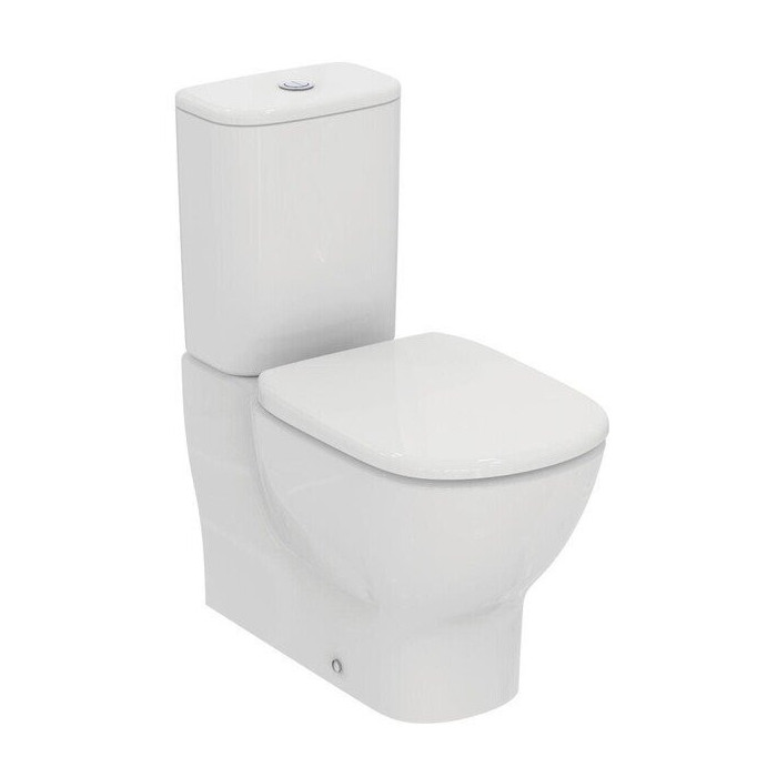 The building toilet with a thin slow-closing lid IDEAL STANDARD Tesi with AquaBlade technology