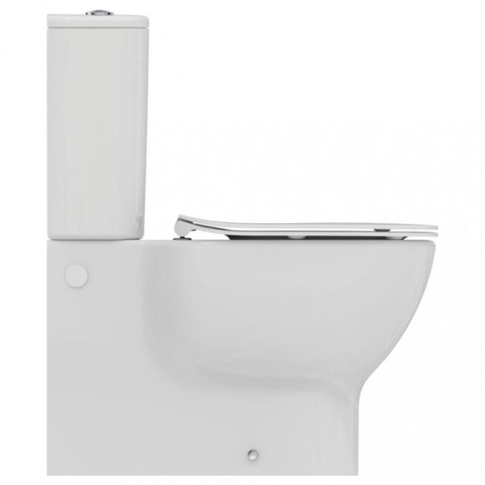 The building toilet with a thin slow-closing lid IDEAL STANDARD Tesi with AquaBlade technology