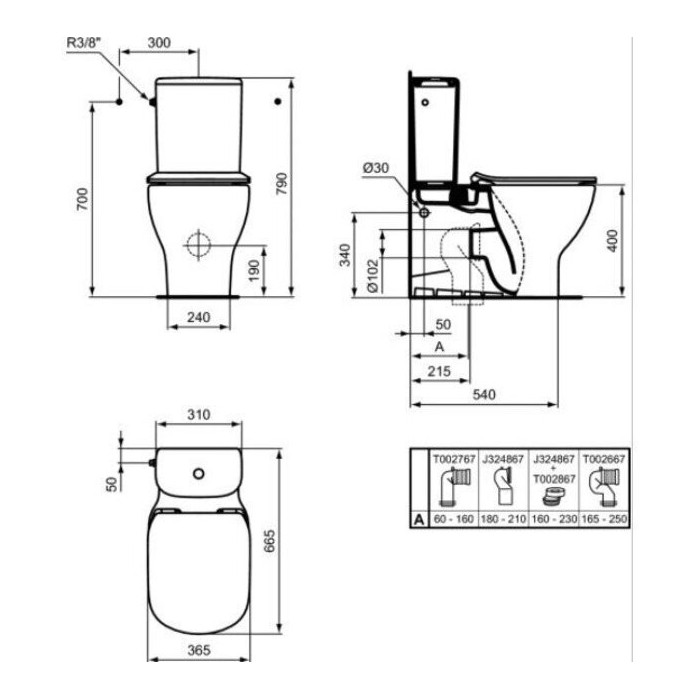 Унитаз с тонкой медленной крышкой IDEAL STANDARD Tesi с технологией AquaBlade