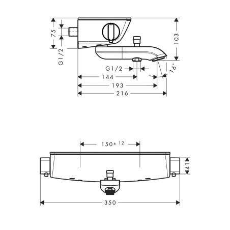 Termostaatiline vann - dušisegisti HANSGROHE Ecostat Select, 13141000